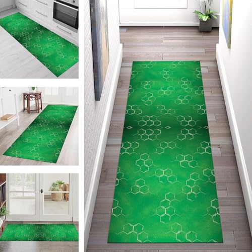 SGLGSTORE Teppich Läufer Flur Küche rutschfest Waschbar Schmutzfangmatte Grün Weiß Teppichläufer Kücheläufer 60X305CM Teppichmatte Meterware Wohnzimmer Schlafzimmer Schmutzfangteppich SGLGSTORE Teppich Läufer Flur Küche rutschfest Waschbar Schmutzfangmatte Grün Weiß Teppichläufer Kücheläufer 60X305CM Teppichmatte Meterware Wohnzimmer Schlafzimmer Schmutzfangteppich von SGLGSTORE