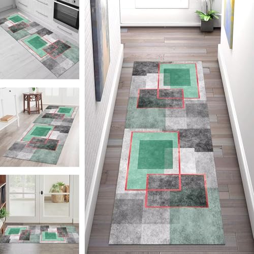 SGLGSTORE Teppich Läufer Flur Küche rutschfest Waschbar Schmutzfangmatte Hellgrün Grau Schwarz Teppichläufer Küchenläufer 110X500CM Teppichmatte Meterware Wohnzimmer Schlafzimmer Schmutzfangteppich SGLGSTORE Teppich Läufer Flur Küche rutschfest Waschbar Schmutzfangmatte Hellgrün Grau Schwarz Teppichläufer Küchenläufer 110X500CM Teppichmatte Meterware Wohnzimmer Schlafzimmer Schmutzfangteppich von SGLGSTORE