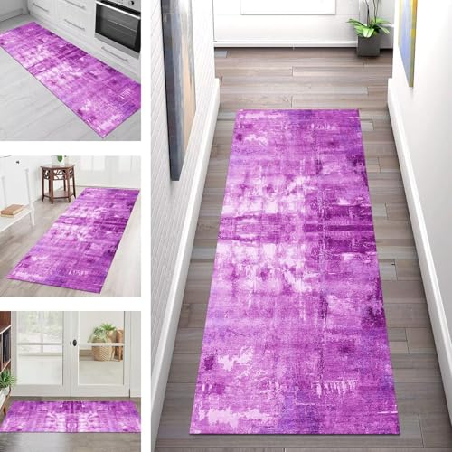 SGLGSTORE Teppich Läufer Flur Küche rutschfest Waschbar Schmutzfangmatte Hellviolett Teppichläufer Kücheläufer 90X120CM Teppichmatte Meterware Wohnzimmer Schlafzimmer Schmutzfangteppich Flurläufer SGLGSTORE Teppich Läufer Flur Küche rutschfest Waschbar Schmutzfangmatte Hellviolett Teppichläufer Kücheläufer 90X120CM Teppichmatte Meterware Wohnzimmer Schlafzimmer Schmutzfangteppich Flurläufer von SGLGSTORE