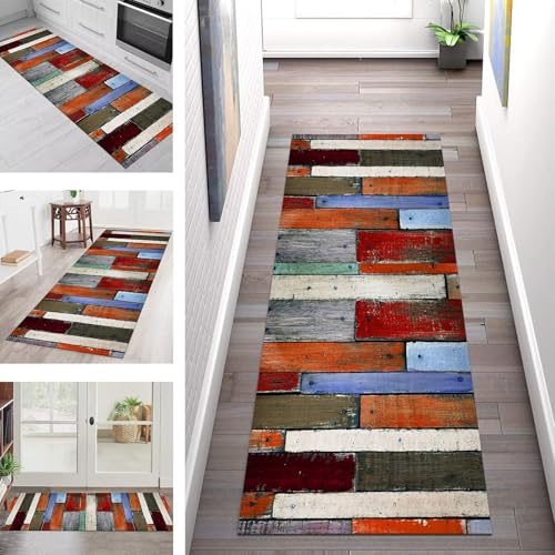SGLGSTORE Teppich Läufer Flur Küche rutschfest Waschbar Schmutzfangmatte Holzmaserung Teppichläufer Küchenläufer Teppichmatten 110X450CM Läufer Wohnzimmer Schlafzimmer Meterware Schmutzfangteppich SGLGSTORE Teppich Läufer Flur Küche rutschfest Waschbar Schmutzfangmatte Holzmaserung Teppichläufer Küchenläufer Teppichmatten 110X450CM Läufer Wohnzimmer Schlafzimmer Meterware Schmutzfangteppich von SGLGSTORE
