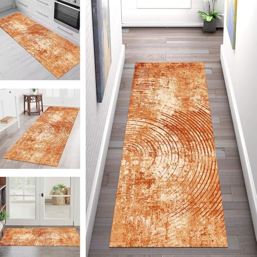 SGLGSTORE Teppich Läufer Flur Küche rutschfest Waschbar Schmutzfangmatte Orange Braun Teppichläufer Kücheläufer 50X200CM Teppichmatte Meterware Wohnzimmer Schlafzimmer Schmutzfangteppich SGLGSTORE Teppich Läufer Flur Küche rutschfest Waschbar Schmutzfangmatte Orange Braun Teppichläufer Kücheläufer 50X200CM Teppichmatte Meterware Wohnzimmer Schlafzimmer Schmutzfangteppich von SGLGSTORE