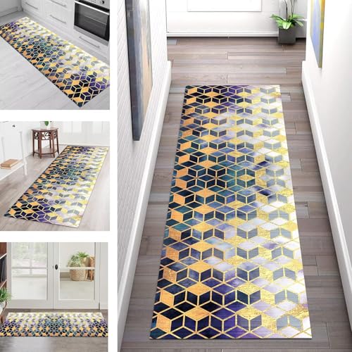 SGLGSTORE Teppich Läufer Flur Küche rutschfest Waschbar Schmutzfangmatte Orange Gelb Blau Teppichläufer Küchenläufer Teppichmatten 70X180CM Läufer Wohnzimmer Schlafzimmer Schmutzfangteppich SGLGSTORE Teppich Läufer Flur Küche rutschfest Waschbar Schmutzfangmatte Orange Gelb Blau Teppichläufer Küchenläufer Teppichmatten 70X180CM Läufer Wohnzimmer Schlafzimmer Schmutzfangteppich von SGLGSTORE