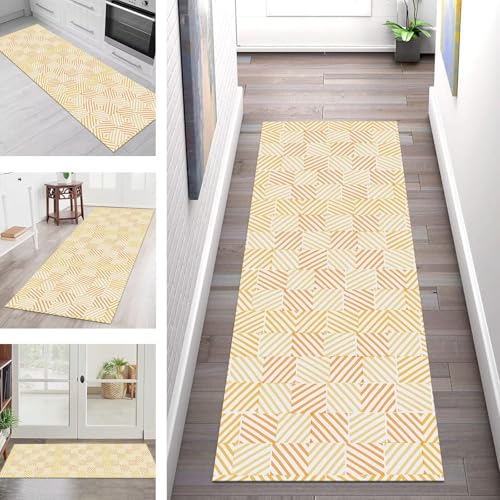SGLGSTORE Teppich Läufer Flur Küche rutschfest Waschbar Schmutzfangmatte Orange Gelb Teppichläufer Küchenläufer Teppichmatten 100X350CM Läufer Wohnzimmer Schlafzimmer Schmutzfangteppich SGLGSTORE Teppich Läufer Flur Küche rutschfest Waschbar Schmutzfangmatte Orange Gelb Teppichläufer Küchenläufer Teppichmatten 100X350CM Läufer Wohnzimmer Schlafzimmer Schmutzfangteppich von SGLGSTORE