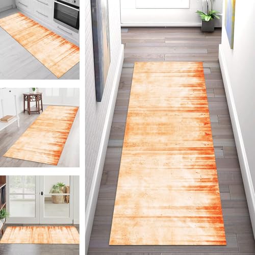 SGLGSTORE Teppich Läufer Flur Küche rutschfest Waschbar Schmutzfangmatte Orange Rot Abstrakt Teppichläufer Kücheläufer 110X500CM Teppichmatte Meterware Wohnzimmer Schlafzimmer Schmutzfangteppich SGLGSTORE Teppich Läufer Flur Küche rutschfest Waschbar Schmutzfangmatte Orange Rot Abstrakt Teppichläufer Kücheläufer 110X500CM Teppichmatte Meterware Wohnzimmer Schlafzimmer Schmutzfangteppich von SGLGSTORE