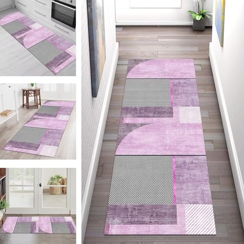 SGLGSTORE Teppich Läufer Flur Küche rutschfest Waschbar Schmutzfangmatte Rosa Schwarz Teppichläufer Küchenläufer Teppichmatten 110X500CM Läufer Wohnzimmer Schlafzimmer Meterware Schmutzfangteppich SGLGSTORE Teppich Läufer Flur Küche rutschfest Waschbar Schmutzfangmatte Rosa Schwarz Teppichläufer Küchenläufer Teppichmatten 110X500CM Läufer Wohnzimmer Schlafzimmer Meterware Schmutzfangteppich von SGLGSTORE