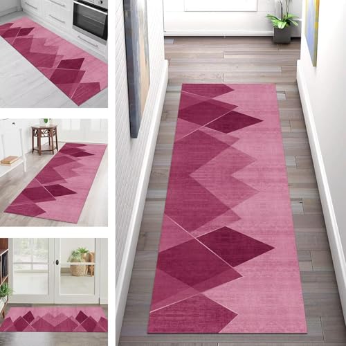 SGLGSTORE Teppich Läufer Flur Küche rutschfest Waschbar Schmutzfangmatte Rosa Teppichläufer Küchenläufer Teppichmatten 120X450CM Läufer Wohnzimmer Schlafzimmer Meterware Schmutzfangteppich SGLGSTORE Teppich Läufer Flur Küche rutschfest Waschbar Schmutzfangmatte Rosa Teppichläufer Küchenläufer Teppichmatten 120X450CM Läufer Wohnzimmer Schlafzimmer Meterware Schmutzfangteppich von SGLGSTORE