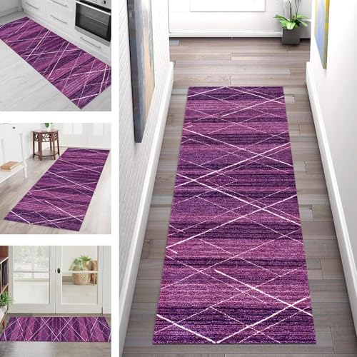SGLGSTORE Teppich Läufer Flur Küche rutschfest Waschbar Schmutzfangmatte Rosa Violett Blau Teppichläufer Kücheläufer 60X100CM Teppichmatte Meterware Wohnzimmer Schlafzimmer Schmutzfangteppich SGLGSTORE Teppich Läufer Flur Küche rutschfest Waschbar Schmutzfangmatte Rosa Violett Blau Teppichläufer Kücheläufer 60X100CM Teppichmatte Meterware Wohnzimmer Schlafzimmer Schmutzfangteppich von SGLGSTORE
