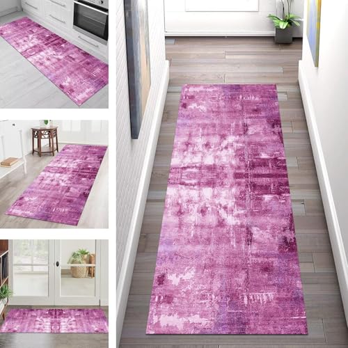 SGLGSTORE Teppich Läufer Flur Küche rutschfest Waschbar Schmutzfangmatte Rosa Violett Teppichläufer Kücheläufer 67X180CM Teppichmatte Meterware Wohnzimmer Schlafzimmer Schmutzfangteppich Flurläufer SGLGSTORE Teppich Läufer Flur Küche rutschfest Waschbar Schmutzfangmatte Rosa Violett Teppichläufer Kücheläufer 67X180CM Teppichmatte Meterware Wohnzimmer Schlafzimmer Schmutzfangteppich Flurläufer von SGLGSTORE