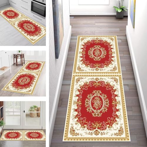 SGLGSTORE Teppich Läufer Flur Küche rutschfest Waschbar Schmutzfangmatte Rot Braun Grün Teppichläufer Küchenläufer Teppichmatten 50X500CM Läufer Wohnzimmer Schlafzimmer Schmutzfangteppich SGLGSTORE Teppich Läufer Flur Küche rutschfest Waschbar Schmutzfangmatte Rot Braun Grün Teppichläufer Küchenläufer Teppichmatten 50X500CM Läufer Wohnzimmer Schlafzimmer Schmutzfangteppich von SGLGSTORE