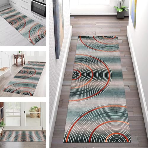 SGLGSTORE Teppich Läufer Flur Küche rutschfest Waschbar Schmutzfangmatte Rot Grün Grau Teppichläufer Kücheläufer 110X450CM Teppichmatte Meterware Wohnzimmer Schlafzimmer Schmutzfangküchenteppich SGLGSTORE Teppich Läufer Flur Küche rutschfest Waschbar Schmutzfangmatte Rot Grün Grau Teppichläufer Kücheläufer 110X450CM Teppichmatte Meterware Wohnzimmer Schlafzimmer Schmutzfangküchenteppich von SGLGSTORE