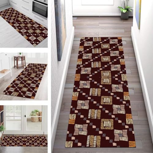SGLGSTORE Teppich Läufer Flur Küche rutschfest Waschbar Schmutzfangmatte Rot Schwarz Orange Teppichläufer Küchenläufer Teppichmatten 110X500CM Läufer Wohnzimmer Schlafzimmer Schmutzfangteppich SGLGSTORE Teppich Läufer Flur Küche rutschfest Waschbar Schmutzfangmatte Rot Schwarz Orange Teppichläufer Küchenläufer Teppichmatten 110X500CM Läufer Wohnzimmer Schlafzimmer Schmutzfangteppich von SGLGSTORE