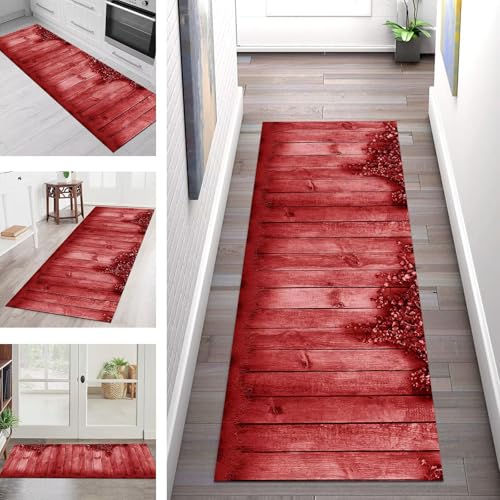 SGLGSTORE Teppich Läufer Flur Küche rutschfest Waschbar Schmutzfangmatte Rot Teppichläufer Küchenläufer Teppichmatten 110X500CM Läufer Wohnzimmer Schlafzimmer Meterware Schmutzfangteppich SGLGSTORE Teppich Läufer Flur Küche rutschfest Waschbar Schmutzfangmatte Rot Teppichläufer Küchenläufer Teppichmatten 110X500CM Läufer Wohnzimmer Schlafzimmer Meterware Schmutzfangteppich von SGLGSTORE