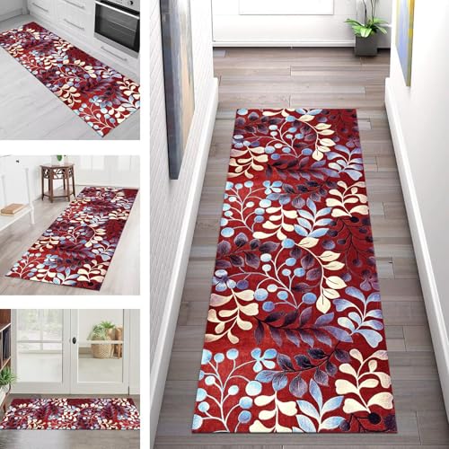 SGLGSTORE Teppich Läufer Flur Küche rutschfest Waschbar Schmutzfangmatte Rot Violett Blau Teppichläufer Kücheläufer 60X150CM Teppichmatte Meterware Wohnzimmer Schlafzimmer Schmutzfangteppich SGLGSTORE Teppich Läufer Flur Küche rutschfest Waschbar Schmutzfangmatte Rot Violett Blau Teppichläufer Kücheläufer 60X150CM Teppichmatte Meterware Wohnzimmer Schlafzimmer Schmutzfangteppich von SGLGSTORE