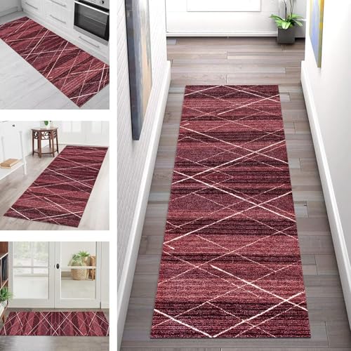 SGLGSTORE Teppich Läufer Flur Küche rutschfest Waschbar Schmutzfangmatte Rot Violett Orange Teppichläufer Kücheläufer 50X450CM Teppichmatte Meterware Wohnzimmer Schlafzimmer Schmutzfangteppich SGLGSTORE Teppich Läufer Flur Küche rutschfest Waschbar Schmutzfangmatte Rot Violett Orange Teppichläufer Kücheläufer 50X450CM Teppichmatte Meterware Wohnzimmer Schlafzimmer Schmutzfangteppich von SGLGSTORE