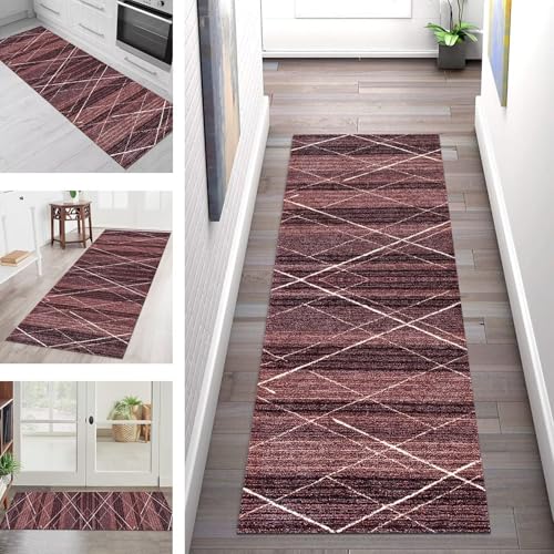 SGLGSTORE Teppich Läufer Flur Küche rutschfest Waschbar Schmutzfangmatte Rot Violett Orange Teppichläufer Kücheläufer 90X400CM Teppichmatte Meterware Wohnzimmer Schlafzimmer Schmutzfangteppich SGLGSTORE Teppich Läufer Flur Küche rutschfest Waschbar Schmutzfangmatte Rot Violett Orange Teppichläufer Kücheläufer 90X400CM Teppichmatte Meterware Wohnzimmer Schlafzimmer Schmutzfangteppich von SGLGSTORE