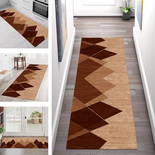 SGLGSTORE Teppich Läufer Flur Küche rutschfest Waschbar Schmutzfangmatte Rotbraun Teppichläufer Küchenläufer Teppichmatten 120X450CM Läufer Wohnzimmer Schlafzimmer Meterware Schmutzfangteppich SGLGSTORE Teppich Läufer Flur Küche rutschfest Waschbar Schmutzfangmatte Rotbraun Teppichläufer Küchenläufer Teppichmatten 120X450CM Läufer Wohnzimmer Schlafzimmer Meterware Schmutzfangteppich von SGLGSTORE