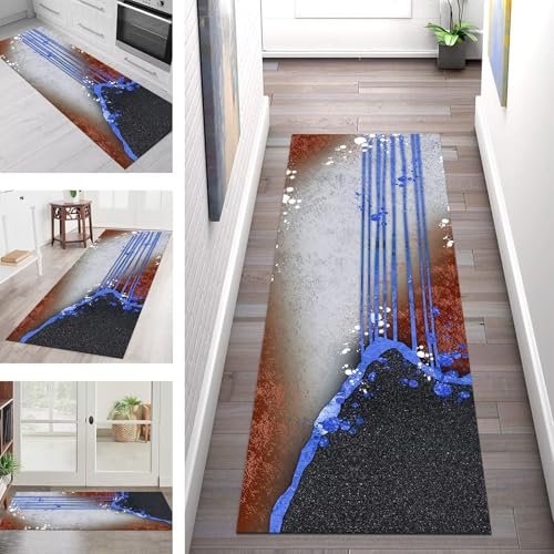 SGLGSTORE Teppich Läufer Flur Küche rutschfest Waschbar Schmutzfangmatte Schwarz Blau Rot Teppichläufer Küchenläufer Teppichmatten 110X450CM Läufer Wohnzimmer Schlafzimmer Schmutzfangteppich SGLGSTORE Teppich Läufer Flur Küche rutschfest Waschbar Schmutzfangmatte Schwarz Blau Rot Teppichläufer Küchenläufer Teppichmatten 110X450CM Läufer Wohnzimmer Schlafzimmer Schmutzfangteppich von SGLGSTORE