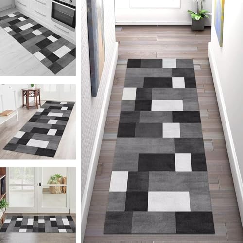 SGLGSTORE Teppich Läufer Flur Küche rutschfest Waschbar Schmutzfangmatte Schwarz Dunkelgrau Teppichläufer Kücheläufer 40X300CM Teppichmatte Meterware Wohnzimmer Schlafzimmer Schmutzfangteppich SGLGSTORE Teppich Läufer Flur Küche rutschfest Waschbar Schmutzfangmatte Schwarz Dunkelgrau Teppichläufer Kücheläufer 40X300CM Teppichmatte Meterware Wohnzimmer Schlafzimmer Schmutzfangteppich von SGLGSTORE