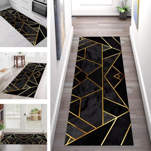 SGLGSTORE Teppich Läufer Flur Küche rutschfest Waschbar Schmutzfangmatte Schwarz Grau Gelb Teppichläufer Kücheläufer 100X400CM Teppichmatte Meterware Wohnzimmer Schlafzimmer Schmutzfangteppich SGLGSTORE Teppich Läufer Flur Küche rutschfest Waschbar Schmutzfangmatte Schwarz Grau Gelb Teppichläufer Kücheläufer 100X400CM Teppichmatte Meterware Wohnzimmer Schlafzimmer Schmutzfangteppich von SGLGSTORE