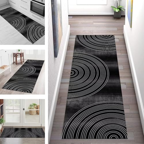 SGLGSTORE Teppich Läufer Flur Küche rutschfest Waschbar Schmutzfangmatte Schwarz Grau Weiß Teppichläufer Kücheläufer 90X120CM Teppichmatte Meterware Wohnzimmer Schlafzimmer Schmutzfangteppich SGLGSTORE Teppich Läufer Flur Küche rutschfest Waschbar Schmutzfangmatte Schwarz Grau Weiß Teppichläufer Kücheläufer 90X120CM Teppichmatte Meterware Wohnzimmer Schlafzimmer Schmutzfangteppich von SGLGSTORE