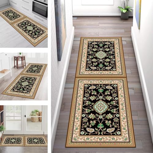 SGLGSTORE Teppich Läufer Flur Küche rutschfest Waschbar Schmutzfangmatte Schwarz Grün Braun Teppichläufer Küchenläufer Teppichmatten 120X500CM Läufer Wohnzimmer Schlafzimmer Schmutzfangteppich SGLGSTORE Teppich Läufer Flur Küche rutschfest Waschbar Schmutzfangmatte Schwarz Grün Braun Teppichläufer Küchenläufer Teppichmatten 120X500CM Läufer Wohnzimmer Schlafzimmer Schmutzfangteppich von SGLGSTORE