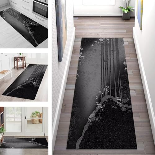 SGLGSTORE Teppich Läufer Flur Küche rutschfest Waschbar Schmutzfangmatte Schwarz Teppichläufer Küchenläufer Teppichmatten 100X200CM Läufer Wohnzimmer Schlafzimmer Meterware Schmutzfangteppich SGLGSTORE Teppich Läufer Flur Küche rutschfest Waschbar Schmutzfangmatte Schwarz Teppichläufer Küchenläufer Teppichmatten 100X200CM Läufer Wohnzimmer Schlafzimmer Meterware Schmutzfangteppich von SGLGSTORE