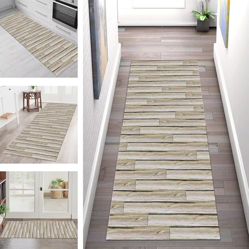 SGLGSTORE Teppich Läufer Flur Küche rutschfest Waschbar Schmutzfangmatte Vintage-Muster Teppichläufer Kücheläufer 60X200CM Teppichmatte Meterware Wohnzimmer Schlafzimmer Schmutzfangteppich von SGLGSTORE