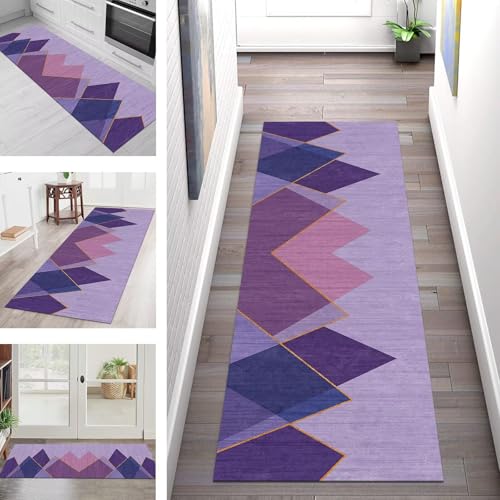 SGLGSTORE Teppich Läufer Flur Küche rutschfest Waschbar Schmutzfangmatte Violett Rosa Teppichläufer Küchenläufer Teppichmatten 100X450CM Läufer Wohnzimmer Schlafzimmer Meterware Schmutzfangteppich SGLGSTORE Teppich Läufer Flur Küche rutschfest Waschbar Schmutzfangmatte Violett Rosa Teppichläufer Küchenläufer Teppichmatten 100X450CM Läufer Wohnzimmer Schlafzimmer Meterware Schmutzfangteppich von SGLGSTORE