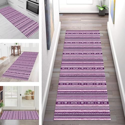 SGLGSTORE Teppich Läufer Flur Küche rutschfest Waschbar Schmutzfangmatte Violett Rosa Teppichläufer Küchenläufer Teppichmatten 60X100CM Läufer Wohnzimmer Schlafzimmer Meterware Schmutzfangteppich SGLGSTORE Teppich Läufer Flur Küche rutschfest Waschbar Schmutzfangmatte Violett Rosa Teppichläufer Küchenläufer Teppichmatten 60X100CM Läufer Wohnzimmer Schlafzimmer Meterware Schmutzfangteppich von SGLGSTORE