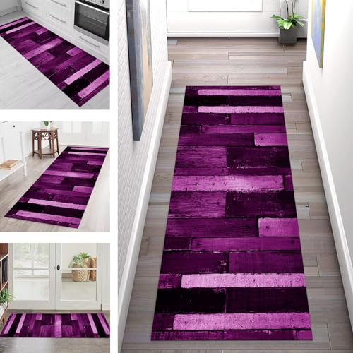 SGLGSTORE Teppich Läufer Flur Küche rutschfest Waschbar Schmutzfangmatte Violett Schwarz Teppichläufer Küchenläufer Teppichmatten 50X100CM Läufer Wohnzimmer Schlafzimmer Meterware Schmutzfangteppich SGLGSTORE Teppich Läufer Flur Küche rutschfest Waschbar Schmutzfangmatte Violett Schwarz Teppichläufer Küchenläufer Teppichmatten 50X100CM Läufer Wohnzimmer Schlafzimmer Meterware Schmutzfangteppich von SGLGSTORE