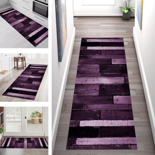 SGLGSTORE Teppich Läufer Flur Küche rutschfest Waschbar Schmutzfangmatte Violett Schwarz Teppichläufer Küchenläufer Teppichmatten 50X150CM Läufer Wohnzimmer Schlafzimmer Meterware Schmutzfangteppich SGLGSTORE Teppich Läufer Flur Küche rutschfest Waschbar Schmutzfangmatte Violett Schwarz Teppichläufer Küchenläufer Teppichmatten 50X150CM Läufer Wohnzimmer Schlafzimmer Meterware Schmutzfangteppich von SGLGSTORE