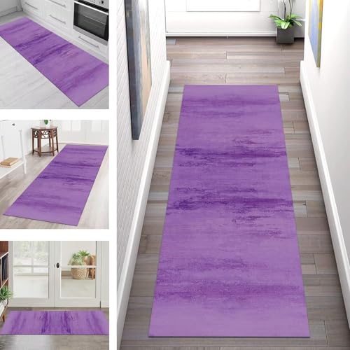 SGLGSTORE Teppich Läufer Flur Küche rutschfest Waschbar Schmutzfangmatte Violett Teppichläufer Kücheläufer 100X150CM Teppichmatte Meterware Wohnzimmer Schlafzimmer Flurteppich Schmutzfangteppich von SGLGSTORE
