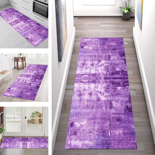 SGLGSTORE Teppich Läufer Flur Küche rutschfest Waschbar Schmutzfangmatte Violett Teppichläufer Kücheläufer 90X350CM Teppichmatte Meterware Wohnzimmer Schlafzimmer Schmutzfangteppich Flurläufer SGLGSTORE Teppich Läufer Flur Küche rutschfest Waschbar Schmutzfangmatte Violett Teppichläufer Kücheläufer 90X350CM Teppichmatte Meterware Wohnzimmer Schlafzimmer Schmutzfangteppich Flurläufer von SGLGSTORE