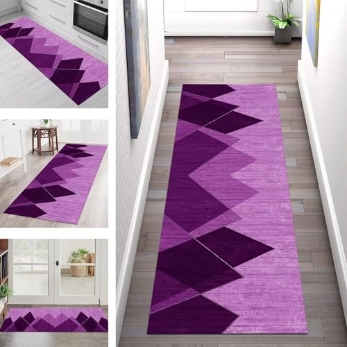 SGLGSTORE Teppich Läufer Flur Küche rutschfest Waschbar Schmutzfangmatte Violett Teppichläufer Küchenläufer Teppichmatten 80X350CM Läufer Wohnzimmer Schlafzimmer Meterware Schmutzfangteppich SGLGSTORE Teppich Läufer Flur Küche rutschfest Waschbar Schmutzfangmatte Violett Teppichläufer Küchenläufer Teppichmatten 80X350CM Läufer Wohnzimmer Schlafzimmer Meterware Schmutzfangteppich von SGLGSTORE