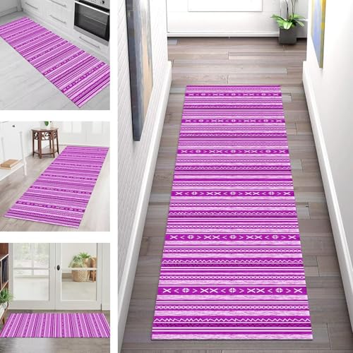 SGLGSTORE Teppich Läufer Flur Küche rutschfest Waschbar Schmutzfangmatte Violett Weiß Teppichläufer Küchenläufer Teppichmatten 67X180CM Läufer Wohnzimmer Schlafzimmer Meterware Schmutzfangteppich SGLGSTORE Teppich Läufer Flur Küche rutschfest Waschbar Schmutzfangmatte Violett Weiß Teppichläufer Küchenläufer Teppichmatten 67X180CM Läufer Wohnzimmer Schlafzimmer Meterware Schmutzfangteppich von SGLGSTORE