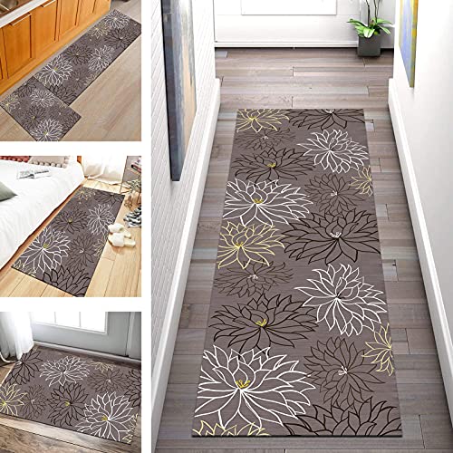 SGLGSTORE Teppich Läufer Flur rutschfest Abstrakt Modern Korridor Teppichläufer Waschbar Schlafzimmer Wohnzimmer Küchenläufer Breite 60cm/ 70cm/ 80cm/ 90cm/ 100cm (Color : A, Size : 70x140cm) von SGLGSTORE