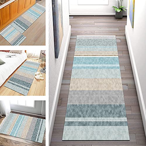 SGLGSTORE Teppich Läufer Flur rutschfest Abstrakt Modern Korridor Teppichläufer Waschbar Schlafzimmer Wohnzimmer Küchenläufer Breite 60cm/ 70cm/ 80cm/ 90cm/ 100cm (Color : A, Size : 80x150cm) von SGLGSTORE