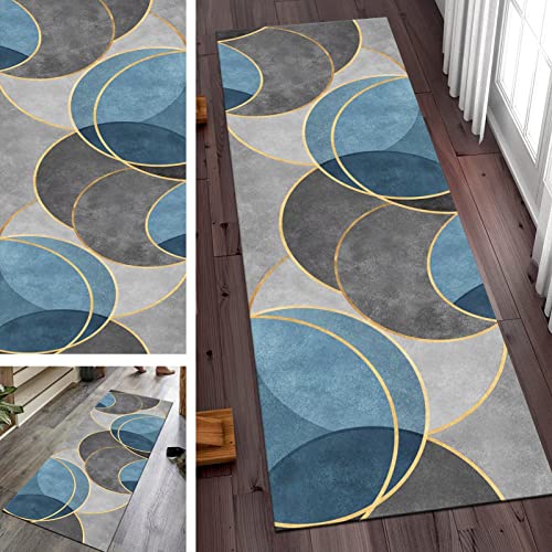 SGLGSTORE Teppich Läufer Flur rutschfest Küchen Geometrisch Korridor Teppichläufer, Modern Waschbar Schlafzimmer Wohnzimmer Fußmatten Breite 60/ 70cm/ 80cm/ 90cm/ 100cm von SGLGSTORE