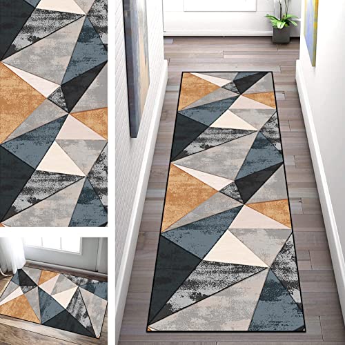 SGLGSTORE Teppich Läufer Flur rutschfest Waschbar Küchenläufer, Geometrisch Teppichläufer Modern Schlafzimmer Wohnzimmer Korridor Küchenmatte Breite 60/70/ 80/ 90cm (Color : A, Size : 70x200cm) von SGLGSTORE