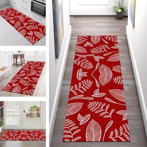 SGLGSTORE Teppich Läufer Lang Flur Küche Teppichläufer rutschfest Waschbar Küchenläufer Teppichmatten Rot Weiß Schmutzfangmatte 100X250CM Meterware Flurteppich Wohnzimmer Schlafzimmer Küchenteppich SGLGSTORE Teppich Läufer Lang Flur Küche Teppichläufer rutschfest Waschbar Küchenläufer Teppichmatten Rot Weiß Schmutzfangmatte 100X250CM Meterware Flurteppich Wohnzimmer Schlafzimmer Küchenteppich von SGLGSTORE