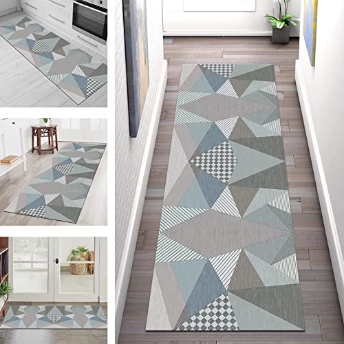 Teppich Läufer Flur Küche Lang Rutschfest Waschbar Küchenläufer Teppichmatten 60X150CM Grau Blau Geometrisch Teppichläufer Wohnzimmer Schlafzimmer Eingangsmatte Meterware Küchenteppich Flurläufer Teppich Läufer Flur Küche Lang Rutschfest Waschbar Küchenläufer Teppichmatten 60X150CM Grau Blau Geometrisch Teppichläufer Wohnzimmer Schlafzimmer Eingangsmatte Meterware Küchenteppich Flurläufer von SGLGSTORE