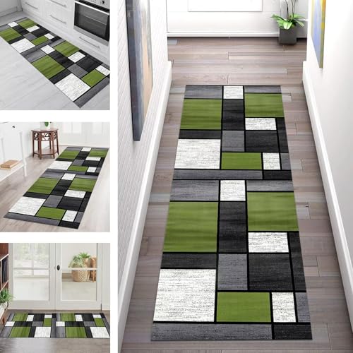 Teppich Läufer Flur Küche rutschfest Waschbar Schmutzfangmatte 100X100CM Teppichläufer Kücheläufer Grün Schwarz Grau Teppichmatte Wohnzimmer Schlafzimmer Esszimmer Flurteppich Schmutzfangteppich Teppich Läufer Flur Küche rutschfest Waschbar Schmutzfangmatte 100X100CM Teppichläufer Kücheläufer Grün Schwarz Grau Teppichmatte Wohnzimmer Schlafzimmer Esszimmer Flurteppich Schmutzfangteppich von SGLGSTORE