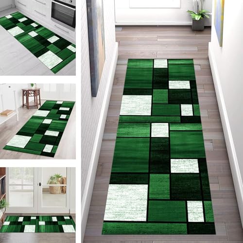 Teppich Läufer Flur Küche rutschfest Waschbar Schmutzfangmatte 100X120CM Teppichläufer Kücheläufer Grün Schwarz Weiß Teppichmatte Wohnzimmer Schlafzimmer Esszimmer Flurteppich Schmutzfangteppich Teppich Läufer Flur Küche rutschfest Waschbar Schmutzfangmatte 100X120CM Teppichläufer Kücheläufer Grün Schwarz Weiß Teppichmatte Wohnzimmer Schlafzimmer Esszimmer Flurteppich Schmutzfangteppich von SGLGSTORE