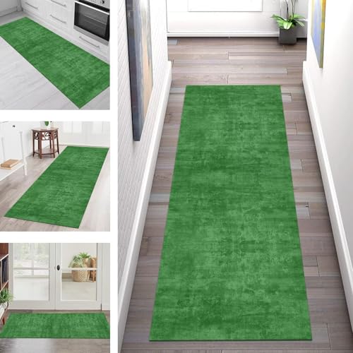 Teppich Läufer Flur Küche rutschfest Waschbar Schmutzfangmatte 100X400CM Teppichläufer Kücheläufer Grün Teppichmatte Meterware Wohnzimmer Schlafzimmer Esszimmer Flurteppich Schmutzfangteppich Teppich Läufer Flur Küche rutschfest Waschbar Schmutzfangmatte 100X400CM Teppichläufer Kücheläufer Grün Teppichmatte Meterware Wohnzimmer Schlafzimmer Esszimmer Flurteppich Schmutzfangteppich von SGLGSTORE