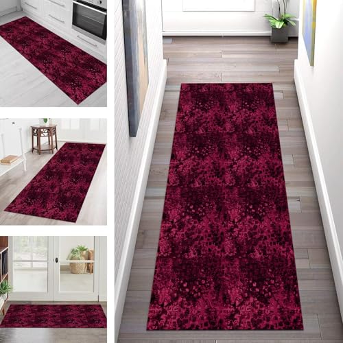 Teppich Läufer Flur Küche rutschfest Waschbar Schmutzfangmatte 100X400CM Teppichläufer Kücheläufer Rosa Schwarz Teppichmatte Meterware Wohnzimmer Schlafzimmer Esszimmer Flurteppich Schmutzfangteppich Teppich Läufer Flur Küche rutschfest Waschbar Schmutzfangmatte 100X400CM Teppichläufer Kücheläufer Rosa Schwarz Teppichmatte Meterware Wohnzimmer Schlafzimmer Esszimmer Flurteppich Schmutzfangteppich von SGLGSTORE