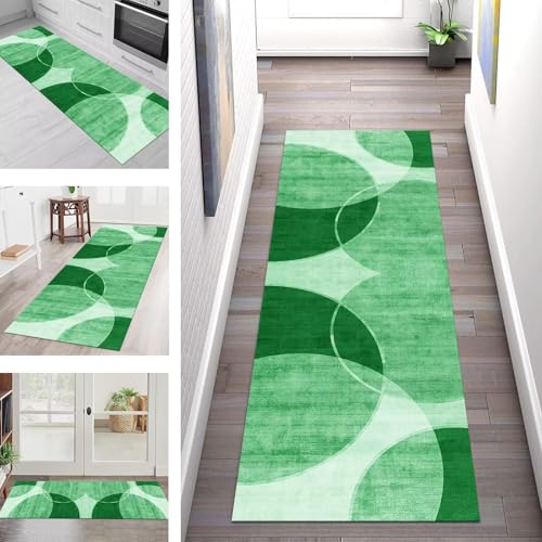 Teppich Läufer Flur Küche rutschfest Waschbar Schmutzfangmatte 100X450CM Teppichläufer Kücheläufer Grün Teppichmatte Meterware Wohnzimmer Schlafzimmer Esszimmer Flurteppich Schmutzfangteppich Teppich Läufer Flur Küche rutschfest Waschbar Schmutzfangmatte 100X450CM Teppichläufer Kücheläufer Grün Teppichmatte Meterware Wohnzimmer Schlafzimmer Esszimmer Flurteppich Schmutzfangteppich von SGLGSTORE