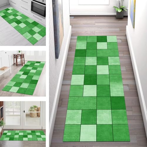 Teppich Läufer Flur Küche rutschfest Waschbar Schmutzfangmatte 100X500CM Teppichläufer Kücheläufer Grün Modern Teppichmatte Meterware Wohnzimmer Schlafzimmer Esszimmer Flurteppich Schmutzfangteppich Teppich Läufer Flur Küche rutschfest Waschbar Schmutzfangmatte 100X500CM Teppichläufer Kücheläufer Grün Modern Teppichmatte Meterware Wohnzimmer Schlafzimmer Esszimmer Flurteppich Schmutzfangteppich von SGLGSTORE