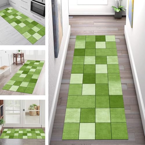 Teppich Läufer Flur Küche rutschfest Waschbar Schmutzfangmatte 110X350CM Teppichläufer Kücheläufer Grün Teppichmatte Meterware Wohnzimmer Schlafzimmer Esszimmer Flurteppich Schmutzfangteppich Teppich Läufer Flur Küche rutschfest Waschbar Schmutzfangmatte 110X350CM Teppichläufer Kücheläufer Grün Teppichmatte Meterware Wohnzimmer Schlafzimmer Esszimmer Flurteppich Schmutzfangteppich von SGLGSTORE