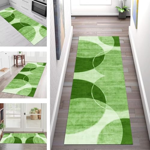 Teppich Läufer Flur Küche rutschfest Waschbar Schmutzfangmatte 110X400CM Teppichläufer Kücheläufer Grün Abstrakt Teppichmatte Wohnzimmer Schlafzimmer Esszimmer Flurteppich Schmutzfangteppich Teppich Läufer Flur Küche rutschfest Waschbar Schmutzfangmatte 110X400CM Teppichläufer Kücheläufer Grün Abstrakt Teppichmatte Wohnzimmer Schlafzimmer Esszimmer Flurteppich Schmutzfangteppich von SGLGSTORE