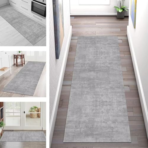 Teppich Läufer Flur Küche rutschfest Waschbar Schmutzfangmatte 110X500CM Teppichläufer Kücheläufer Grau Teppichmatte Meterware Wohnzimmer Schlafzimmer Esszimmer Flurteppich Schmutzfangteppich Teppich Läufer Flur Küche rutschfest Waschbar Schmutzfangmatte 110X500CM Teppichläufer Kücheläufer Grau Teppichmatte Meterware Wohnzimmer Schlafzimmer Esszimmer Flurteppich Schmutzfangteppich von SGLGSTORE